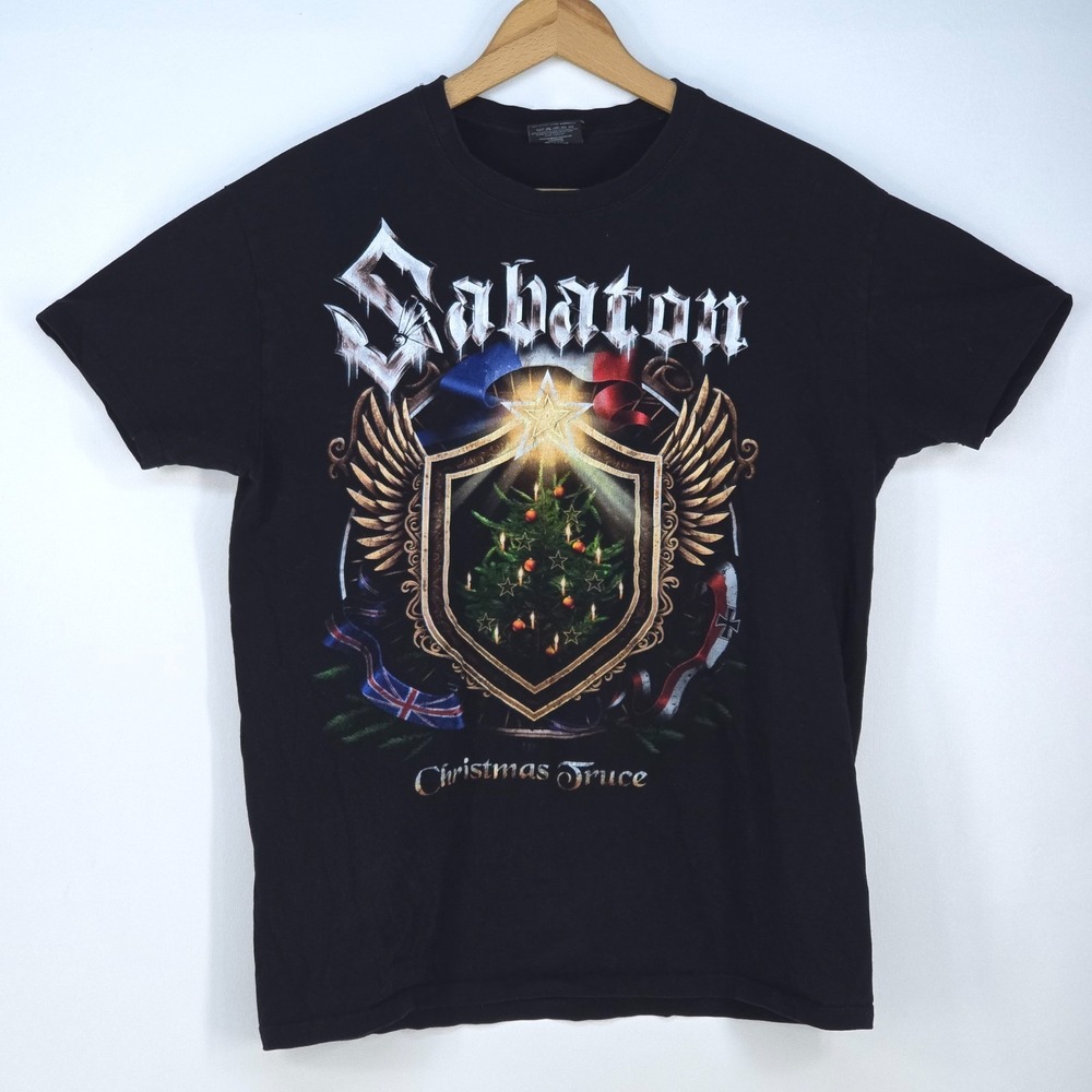 Sabaton Christmas Truce 2 Side T-Shirt Large Swedish Power Metal Band Concert